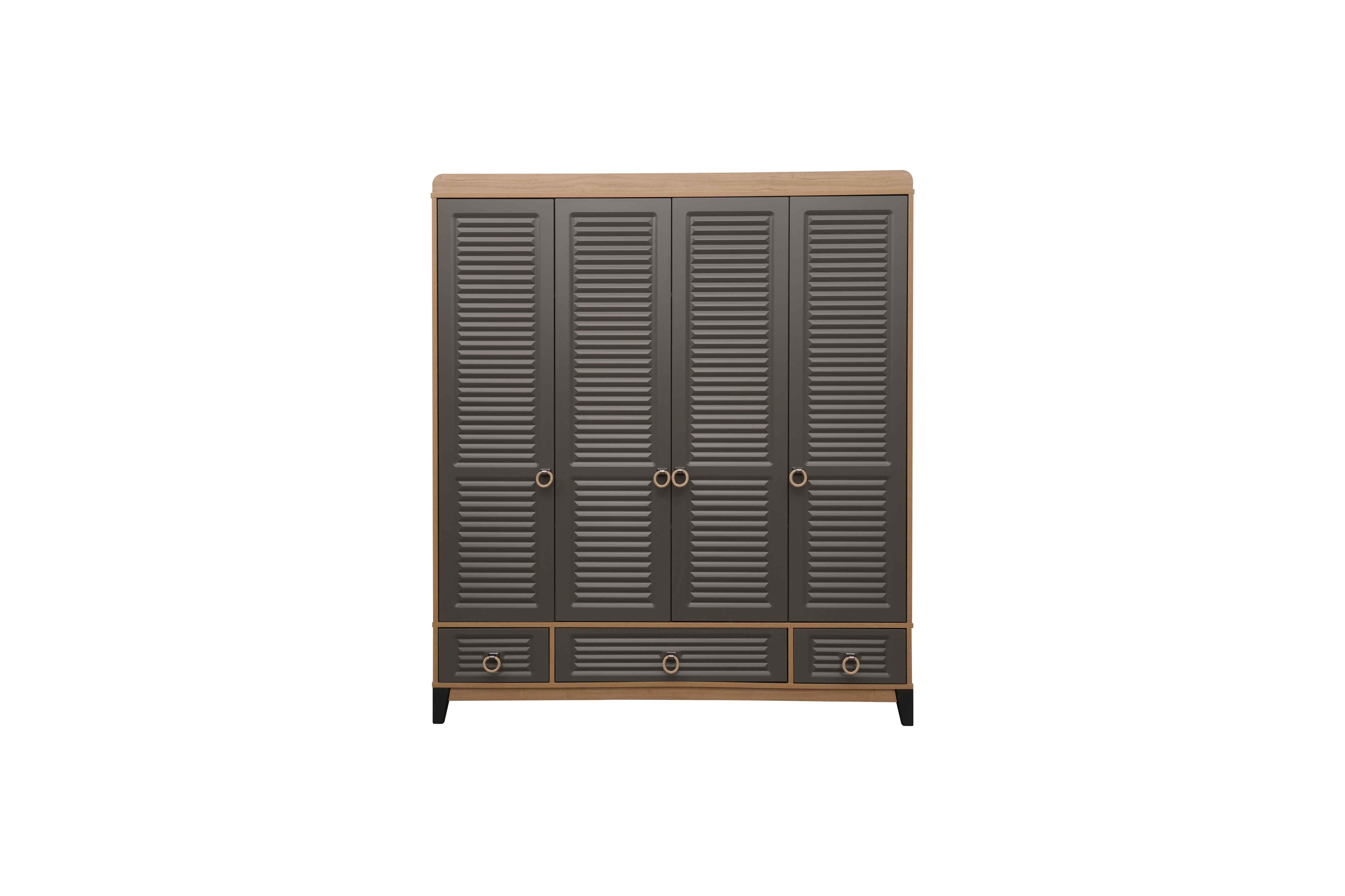 Mutti Gri 4 Kapılı Dolap